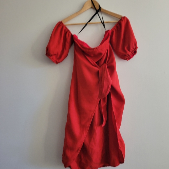 LPA | Red Off Shoulder Mini Dress - Picture 13 of 13